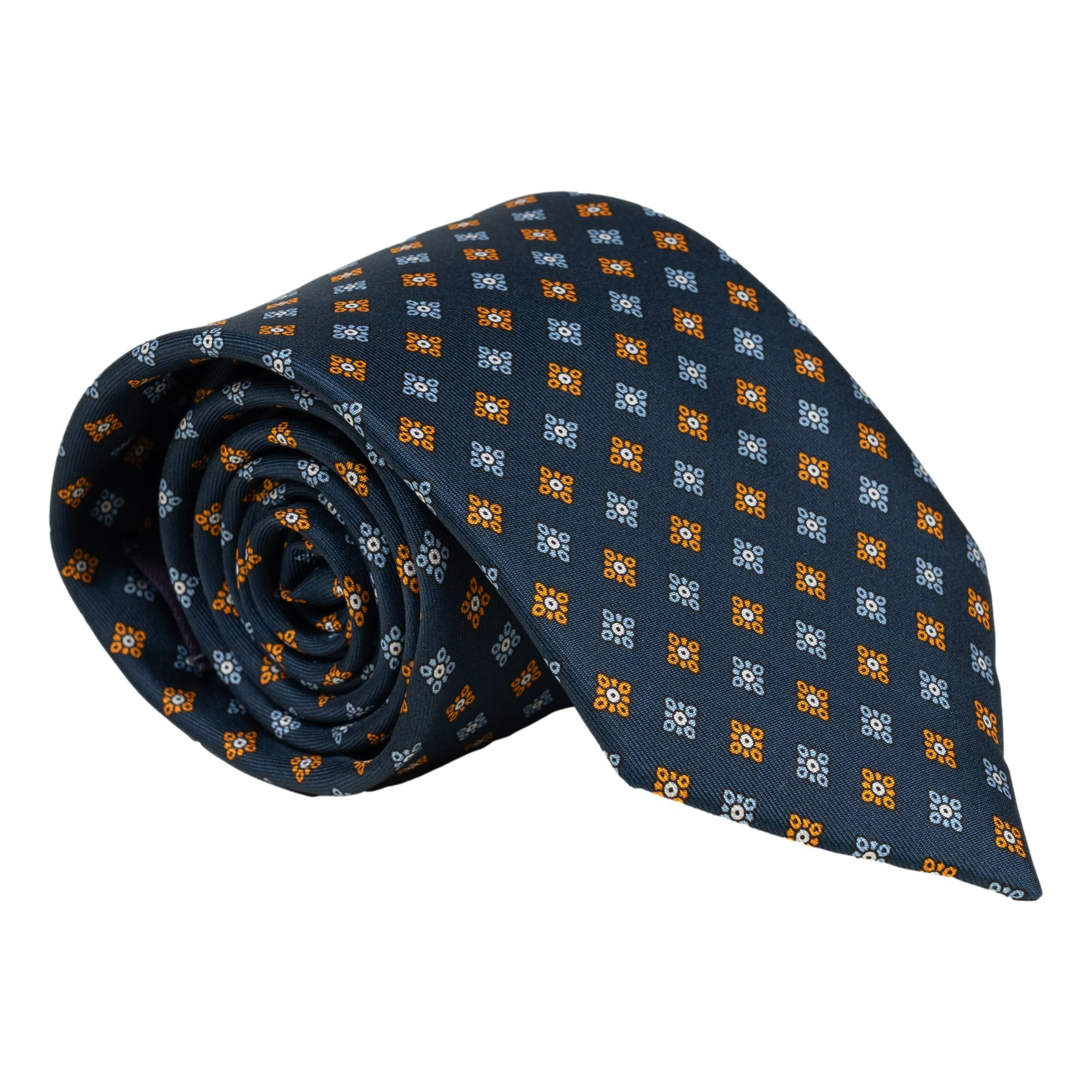 Diamond Emblem Motif Silk Tie