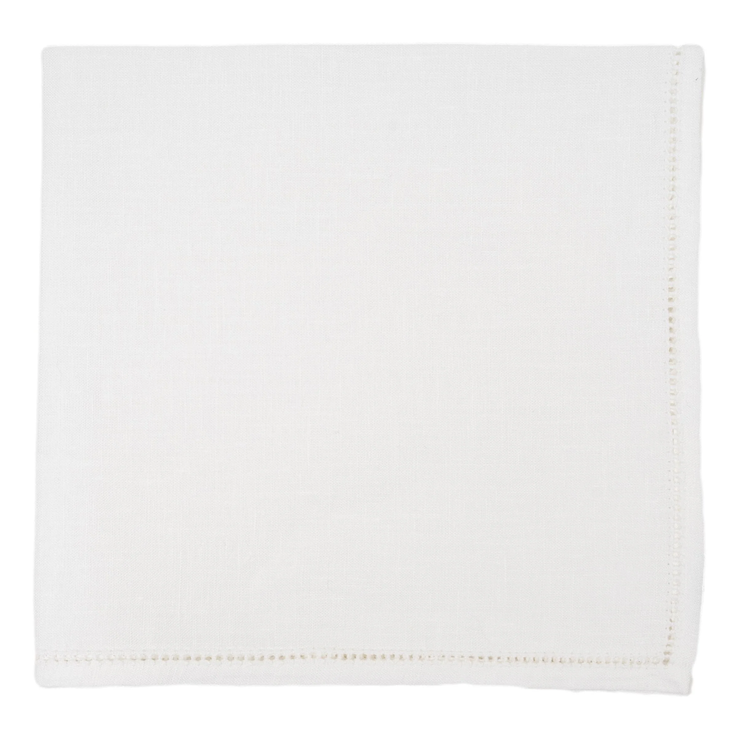 Jour Venise White Linen Pocket Square