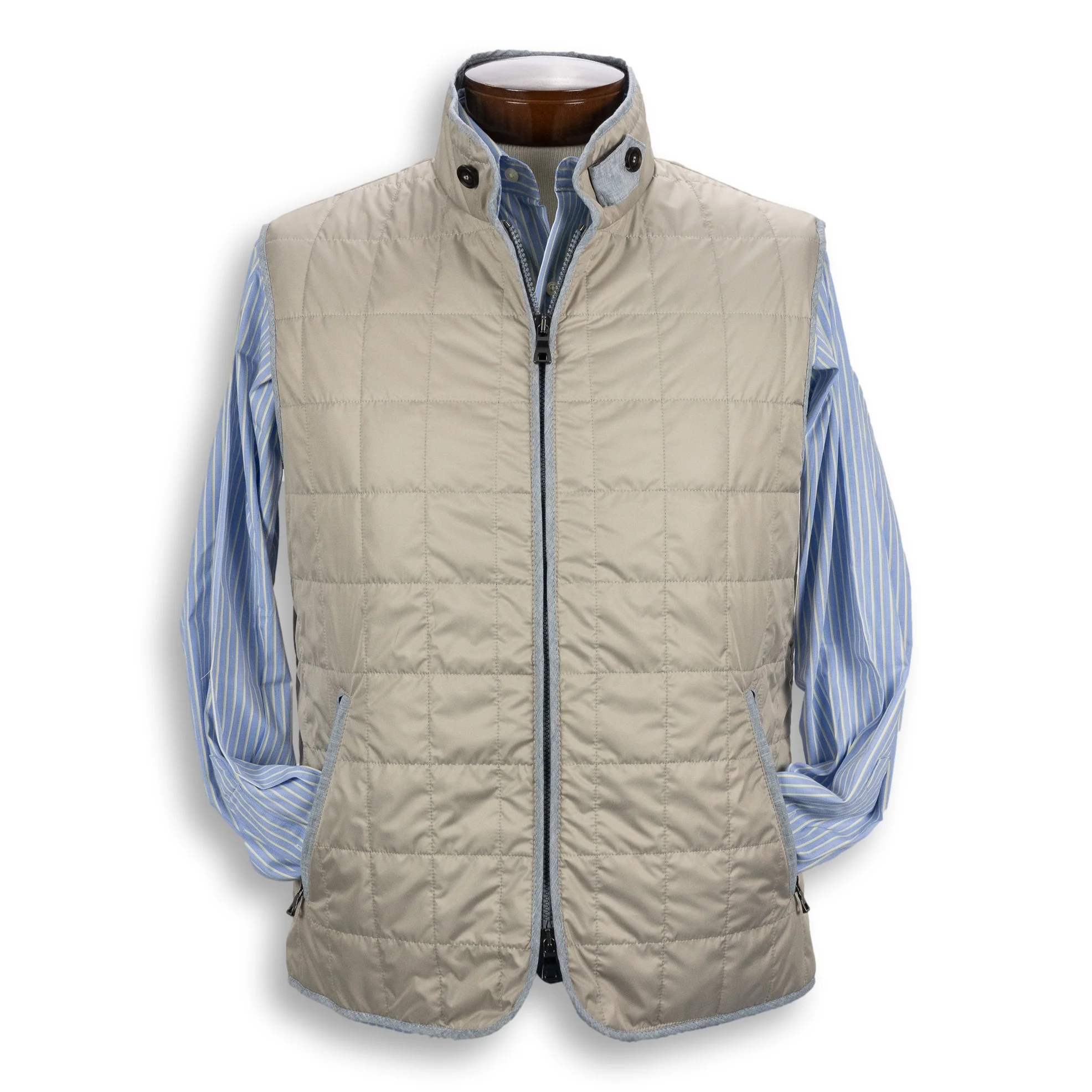 Khaki Theo Waterville Quilted Vest