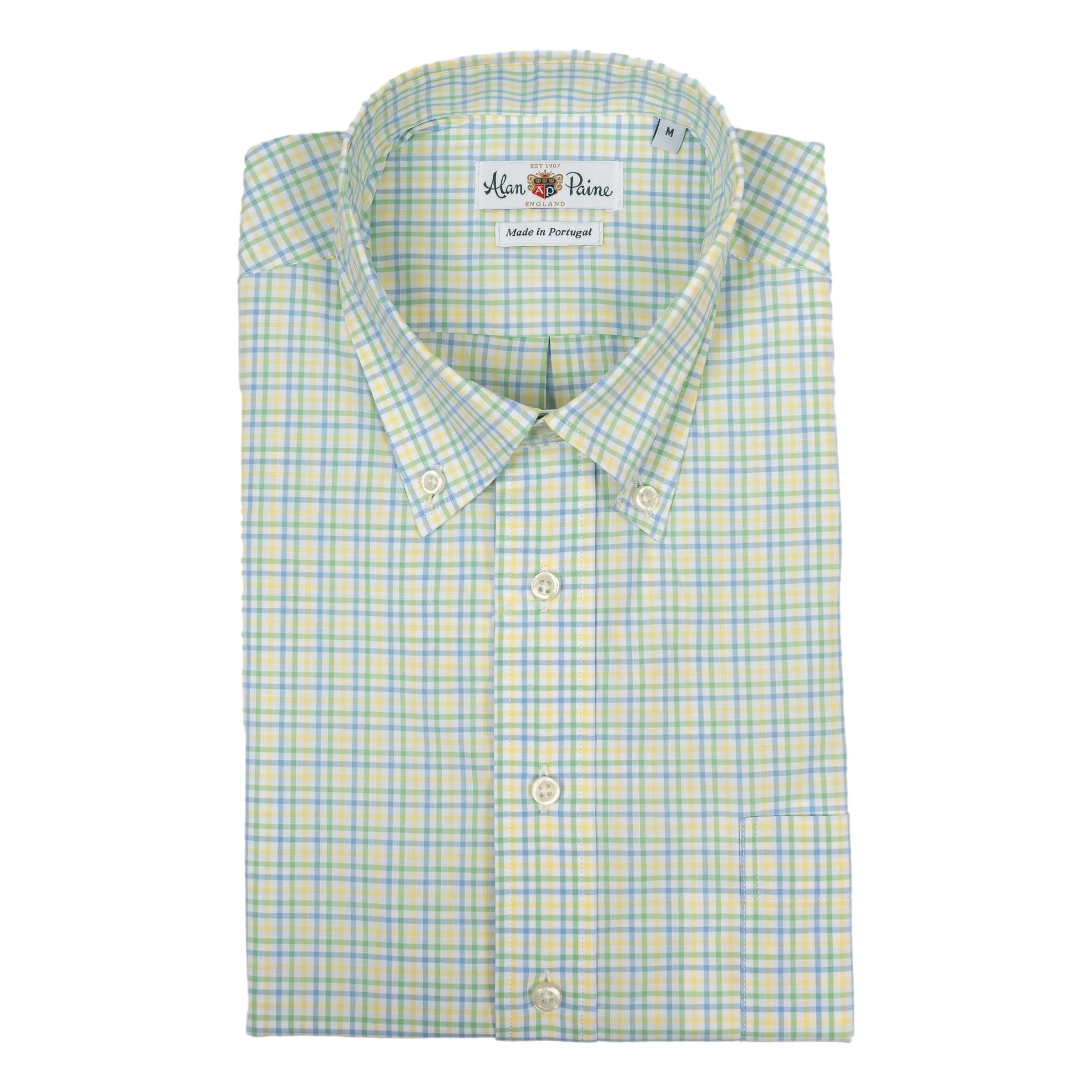 Light Blue, Green, and Yellow Tattersall Sport Shirt