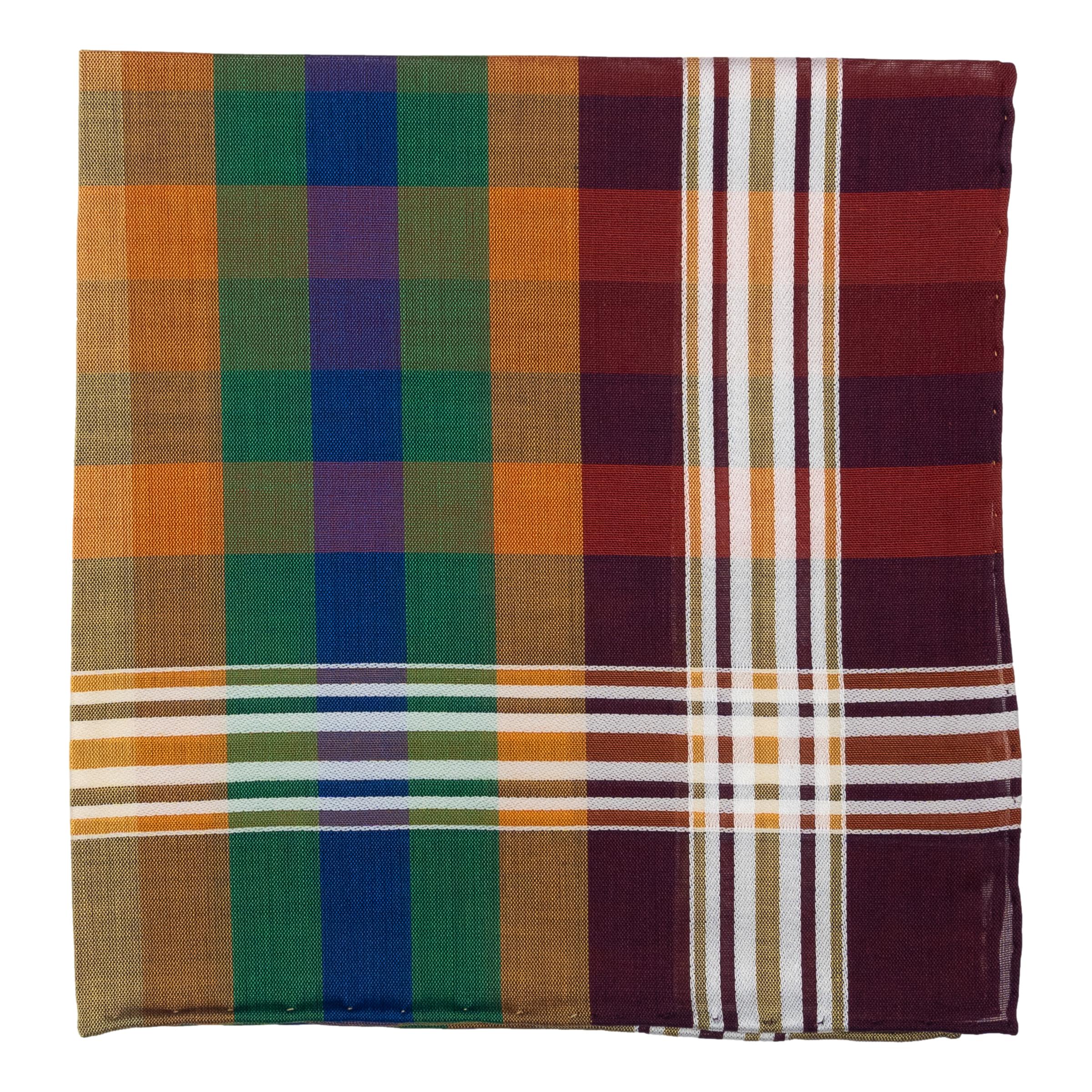 Madras 100% Cotton Pocket Square