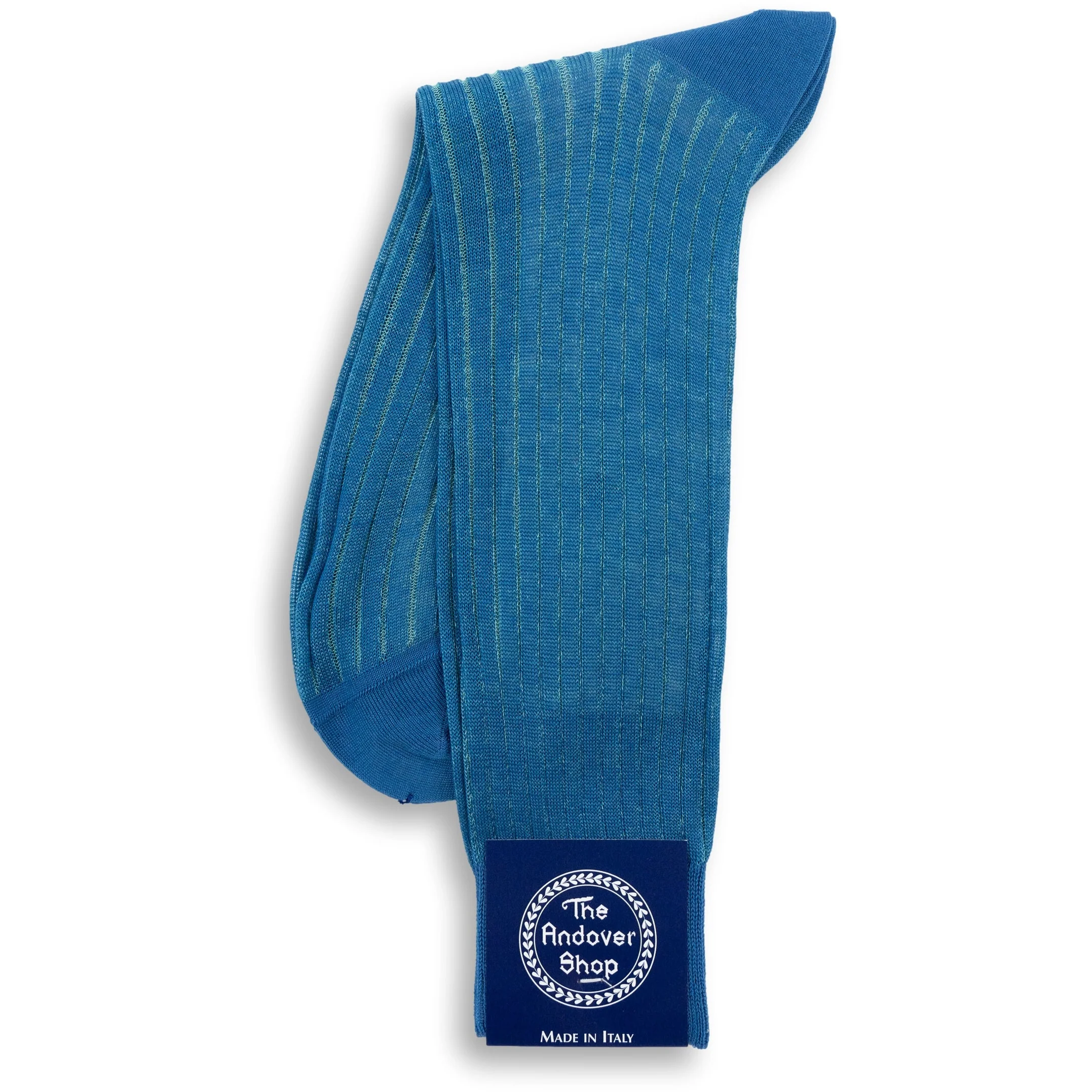 Mid-Calf Cotton Shadow Ribbed Dress Sock