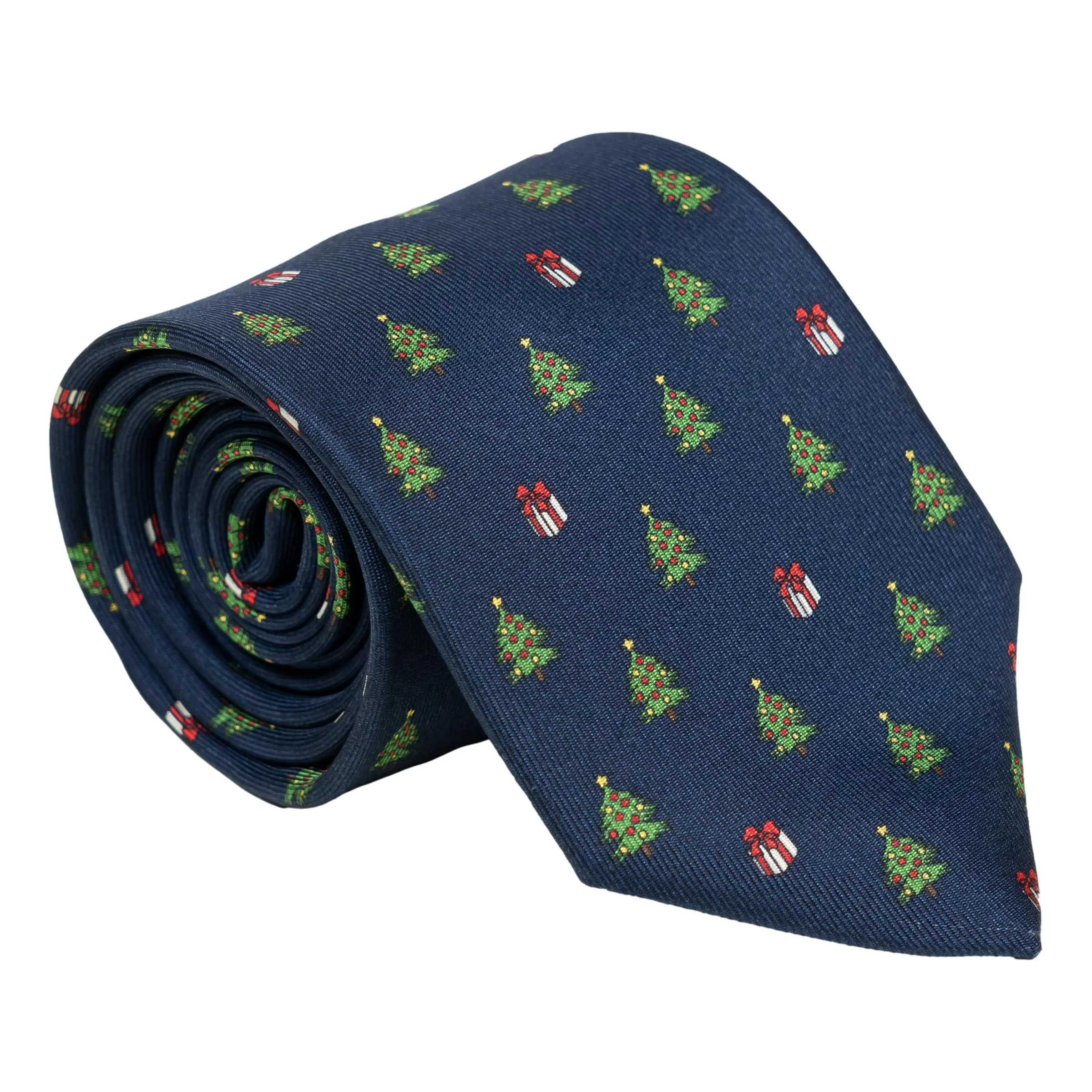 Navy Yuletide Christmas Tie