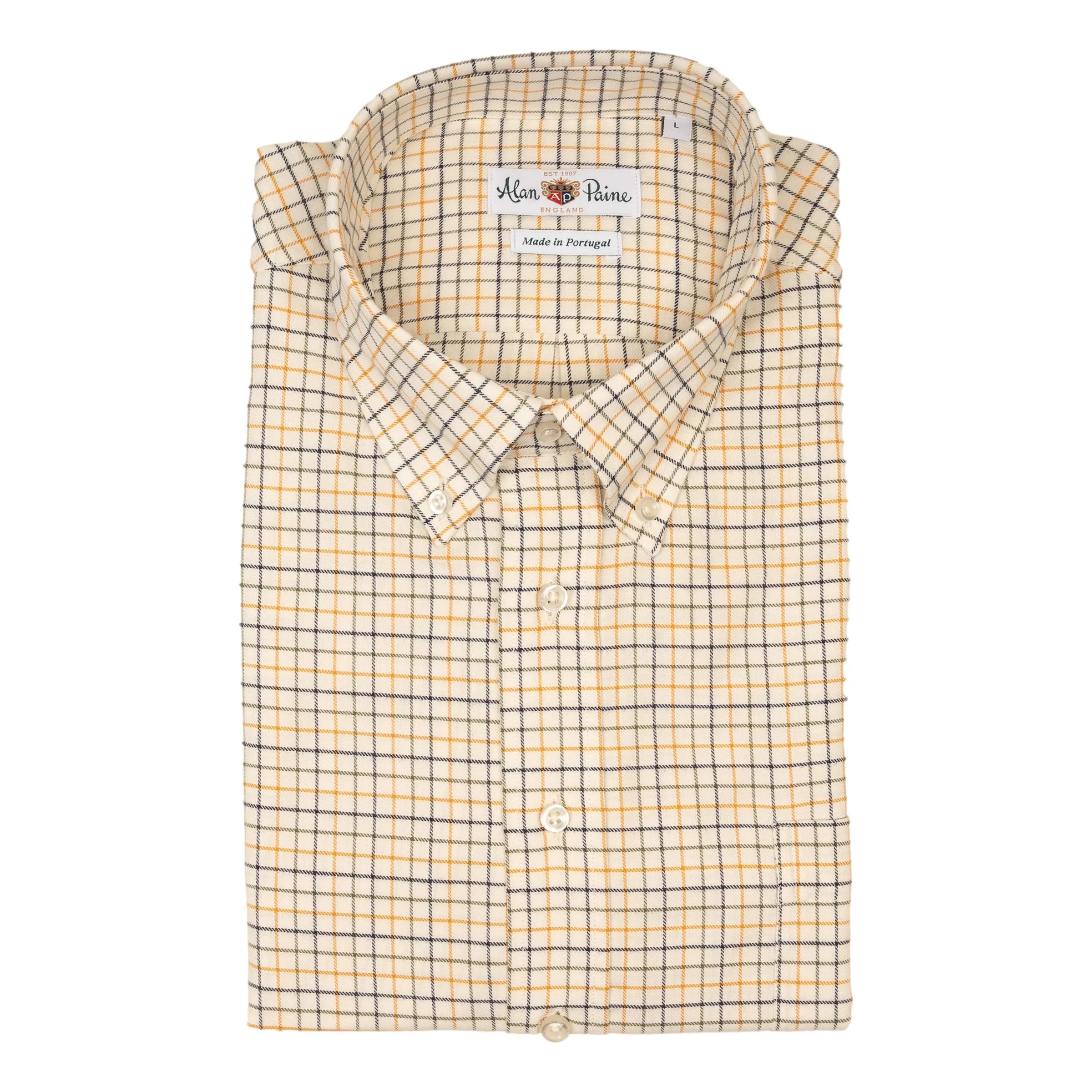 Ochre, Olive, and Deep Navy Tattersall Sport Shirt