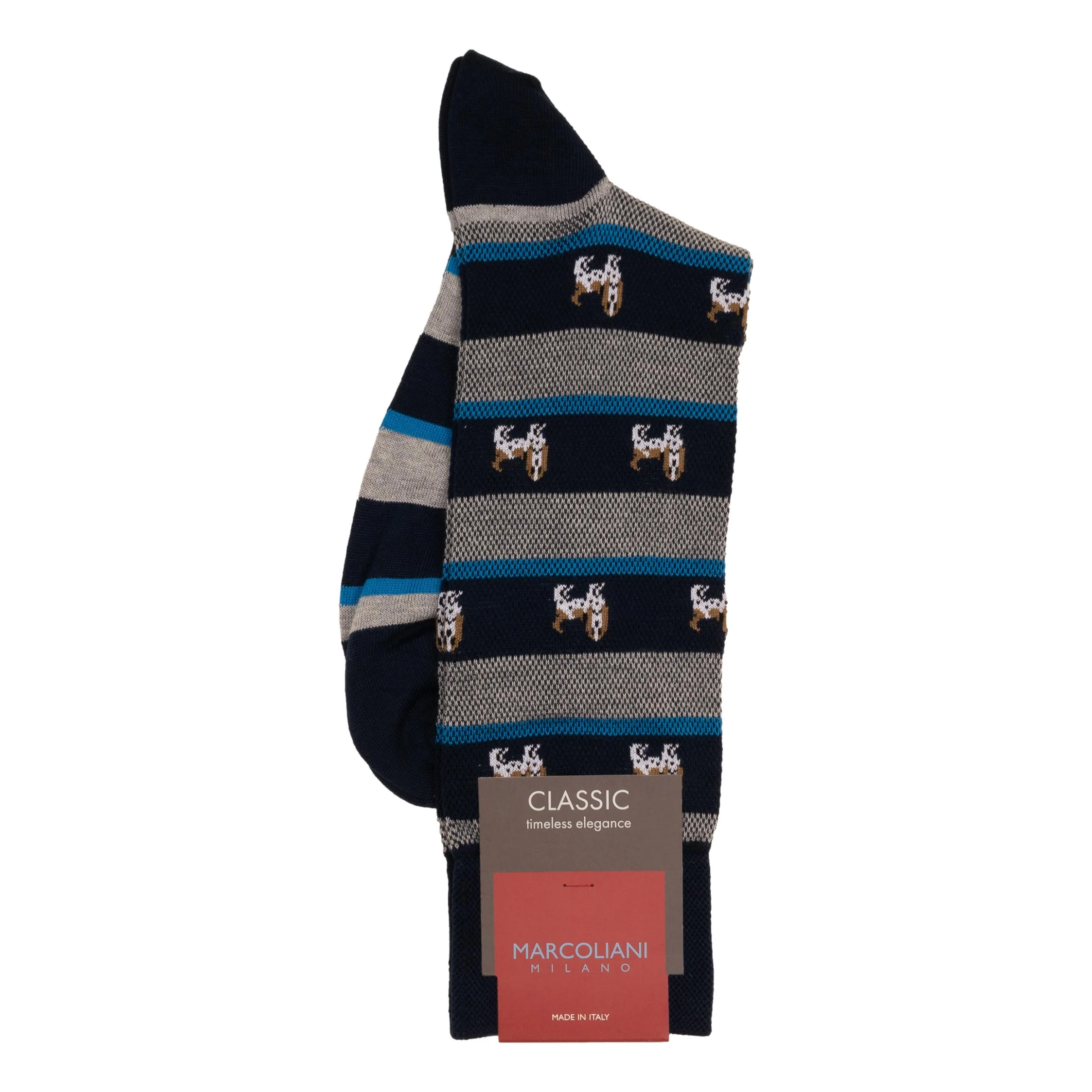 Pima Cotton Basset Hound Mid-Calf Dress Socks
