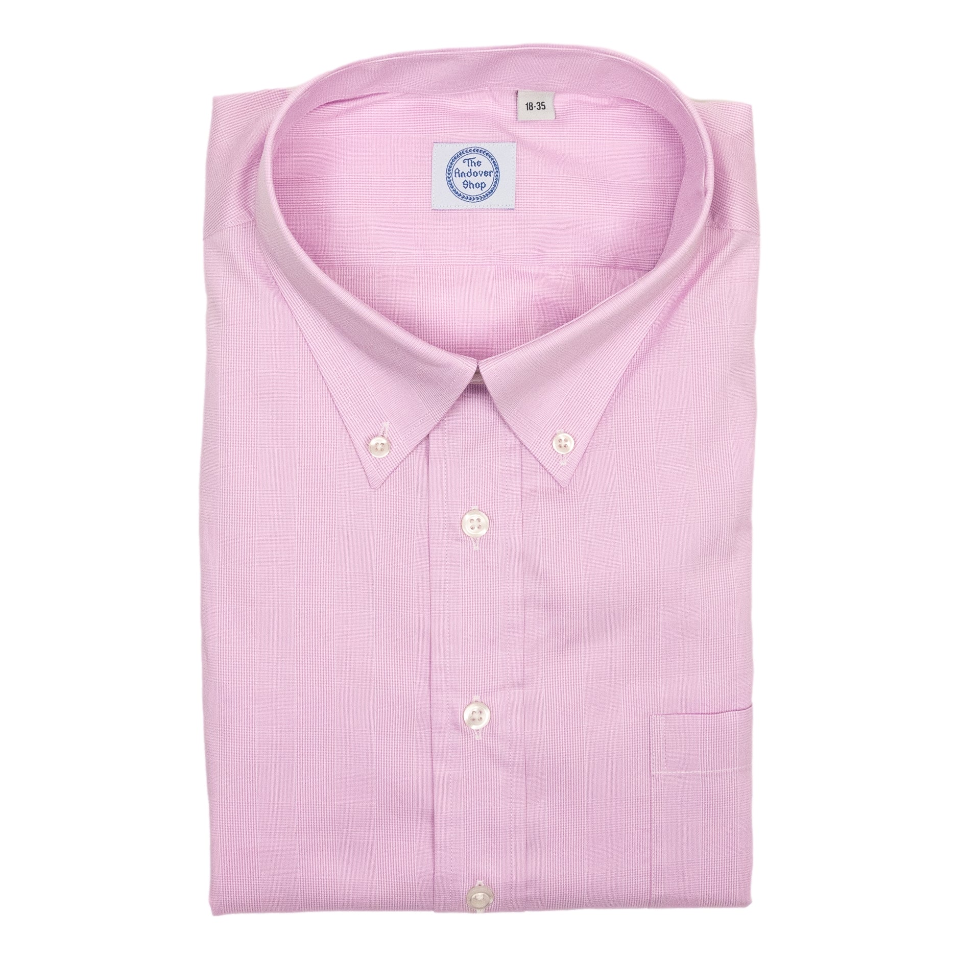 Pink Prince of Wales Button Down Dress Shirt