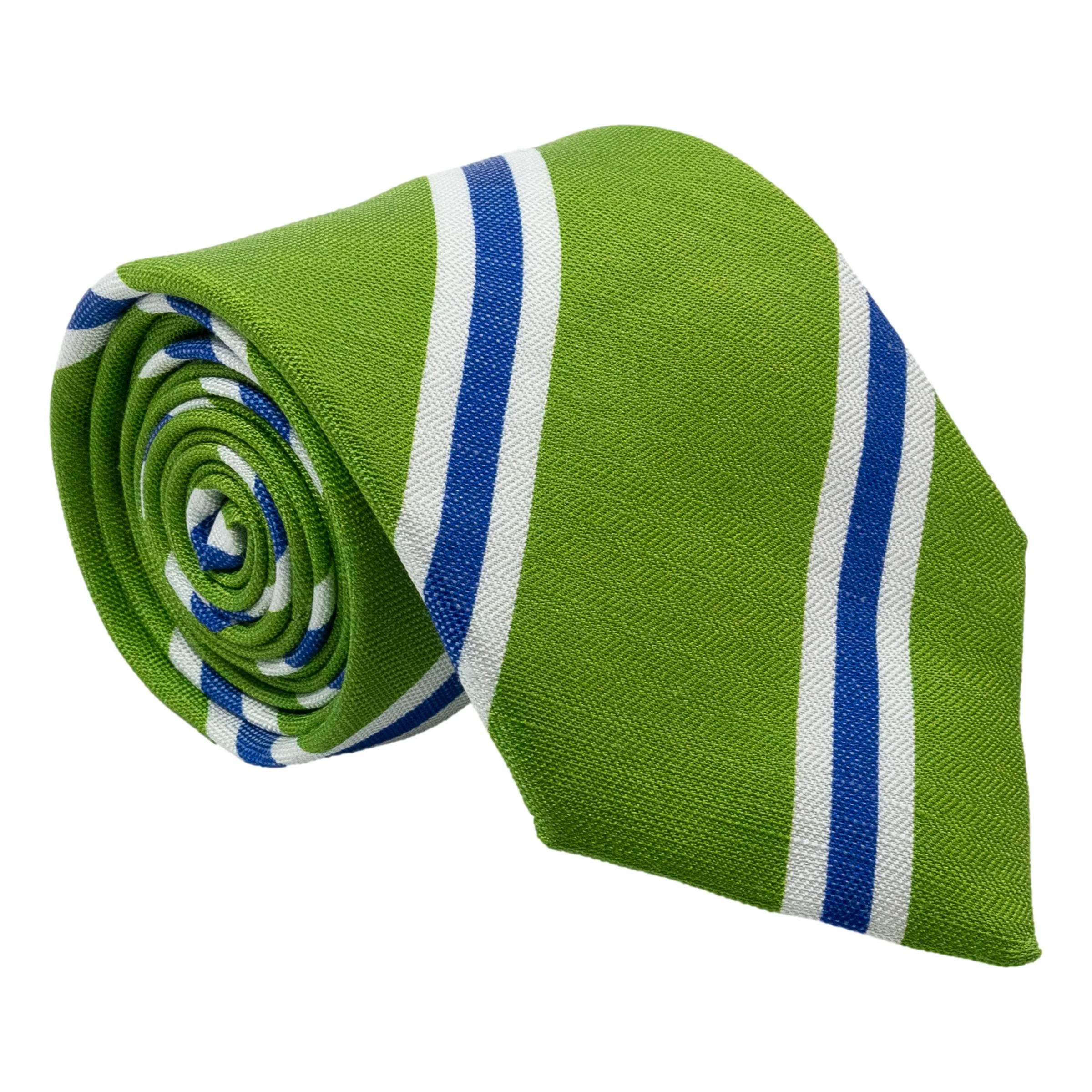Repp Stripe Silk and Linen Tie
