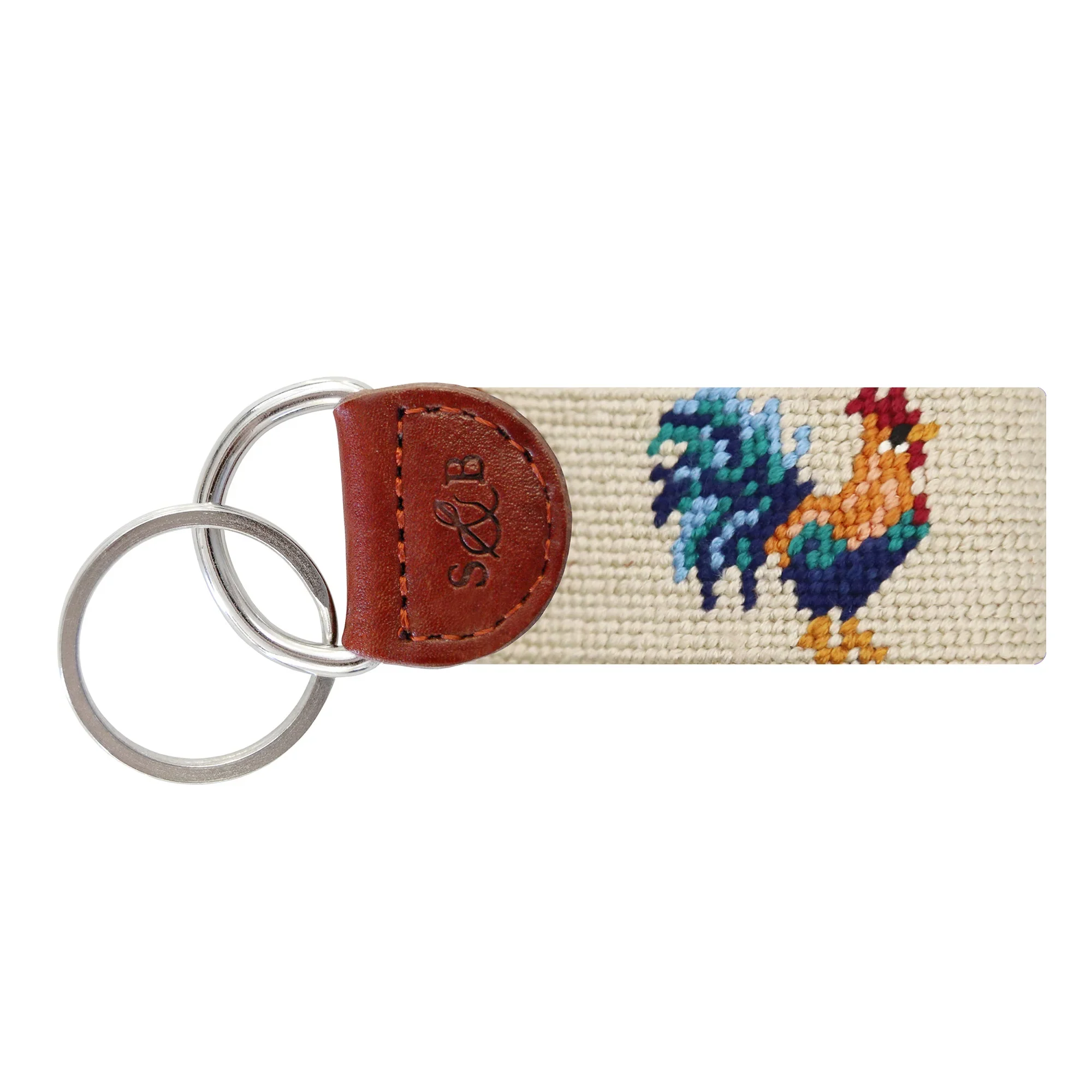 Rooster Needlepoint Key Fob