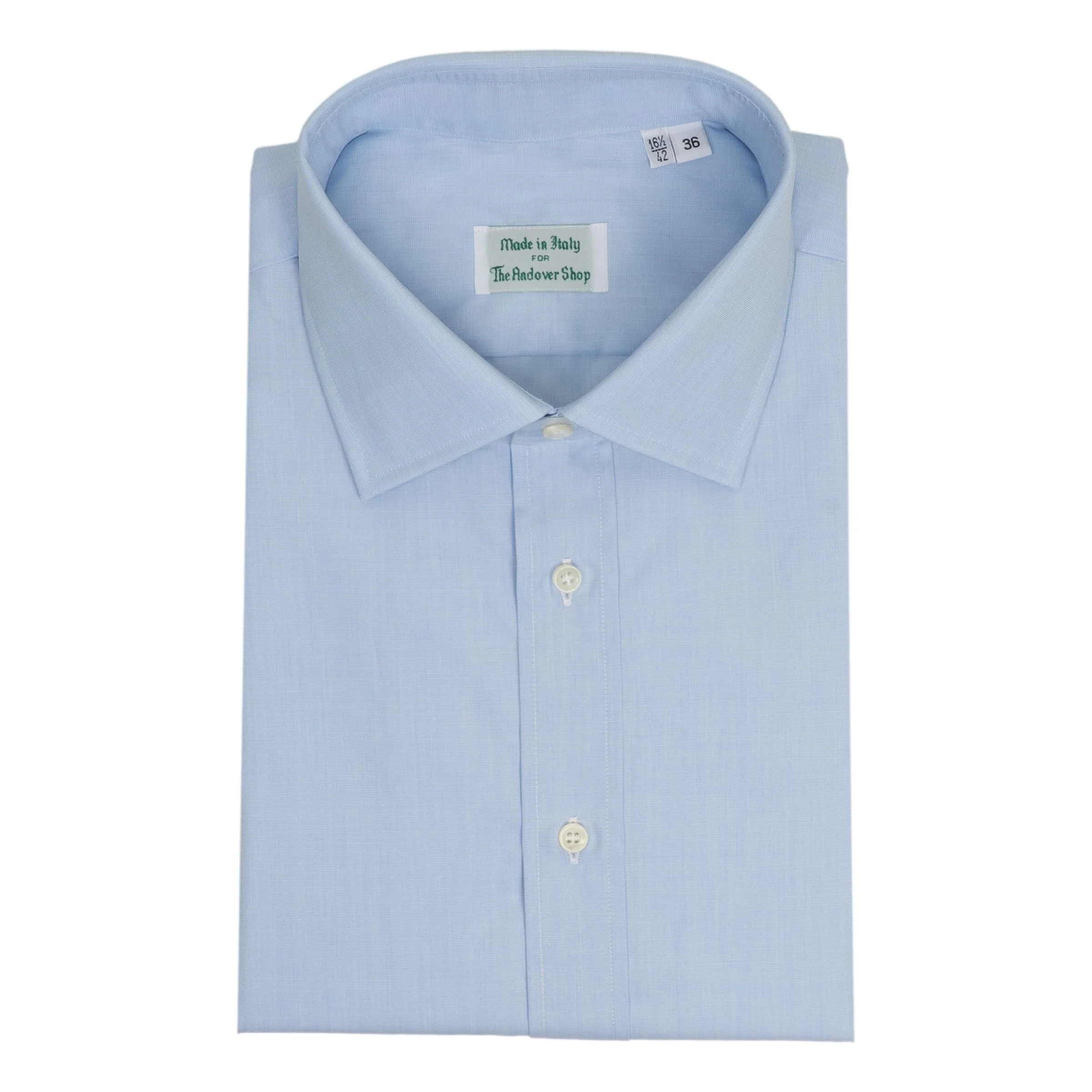 Blue End on End Italian Made Trim Fit Dress Shirt