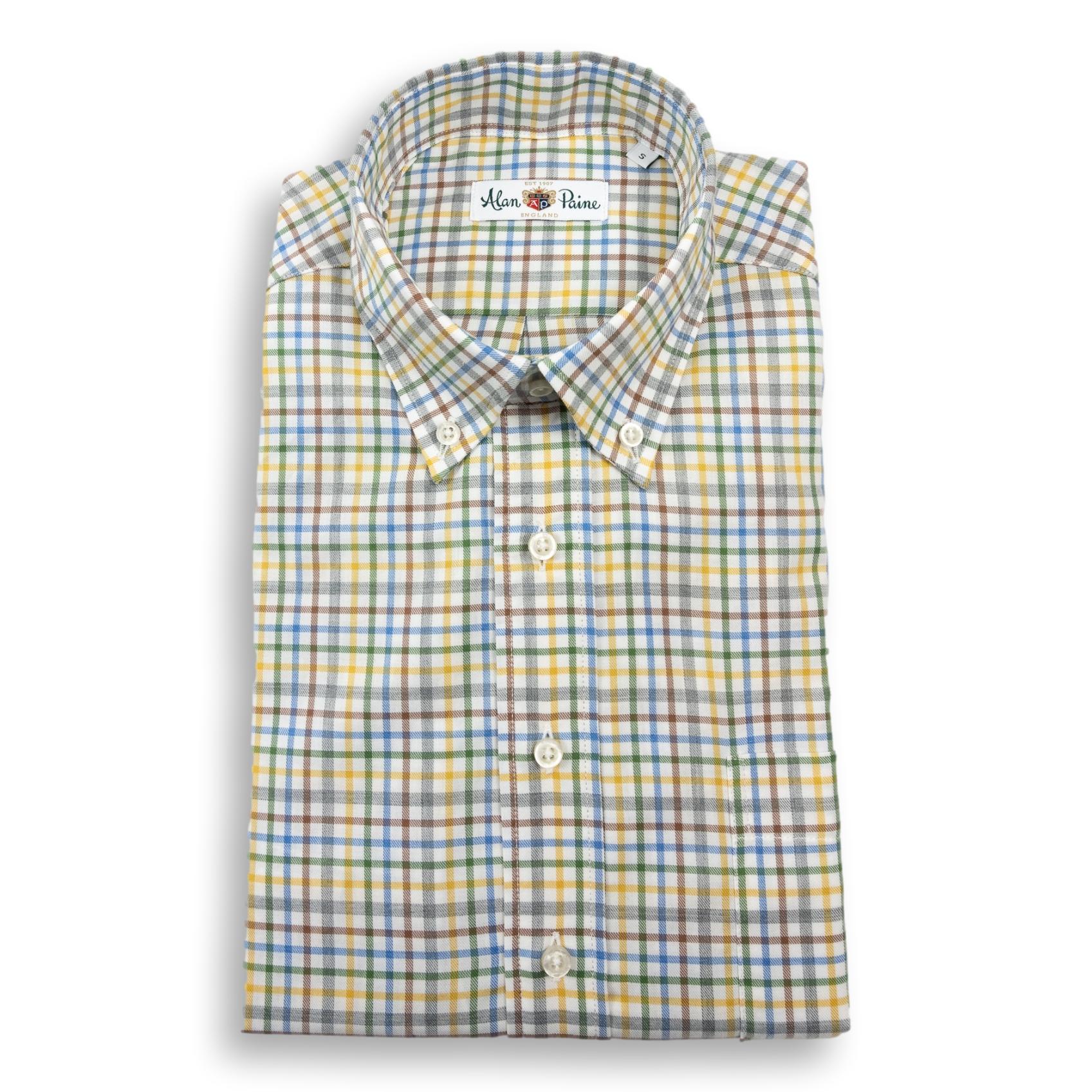Yellow, Green, and Blue Tattersall Sport Shirt
